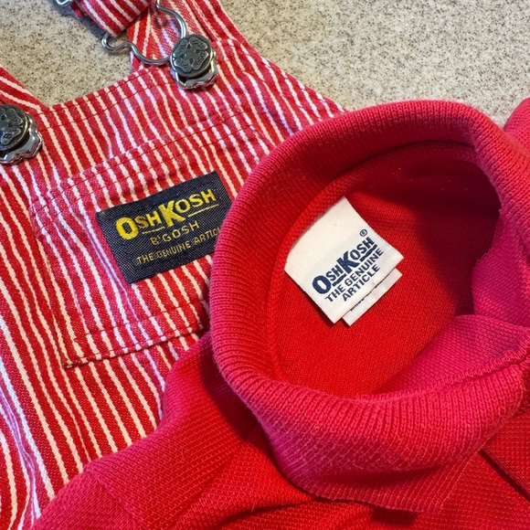 Vintage Oshkosh overalls and polo shirt size 12 Mon - Picture 4 of 6